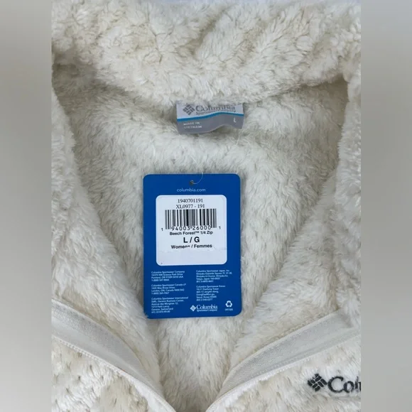 NEW Columbia Beech Forest High Pile Soft Teddy Fleece 1/4 Pullover Cream Large - Picture 7 of 15